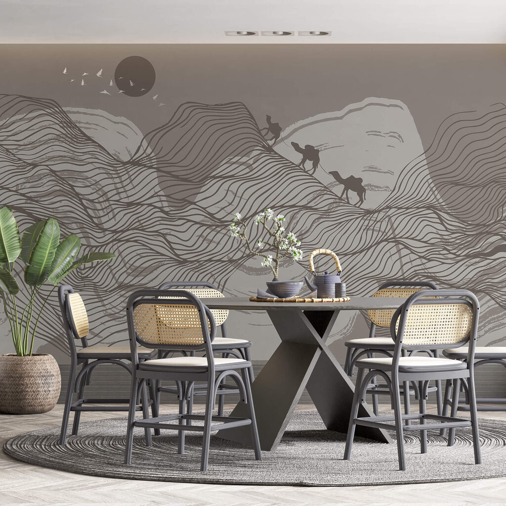 Kresba púštnej krajiny