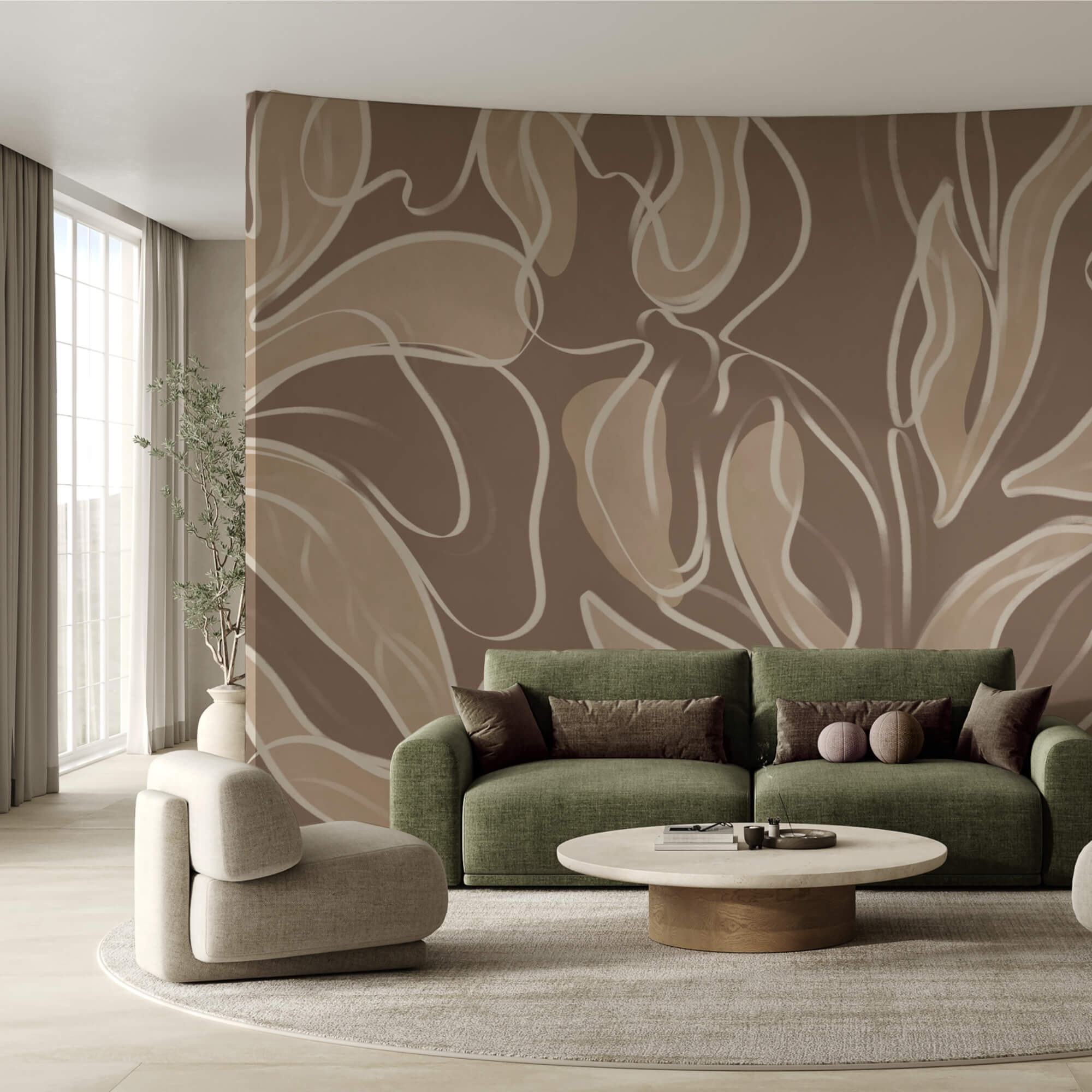 Jemné organické tvary v neutrálnych tónoch