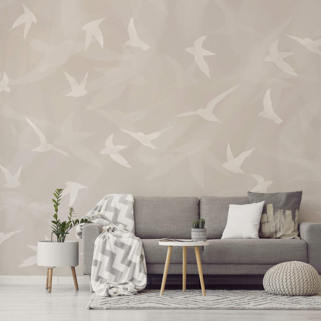 Biele vtáky lietajúce vo vzduchu Biele vtáky lietajúce vo vzduchu