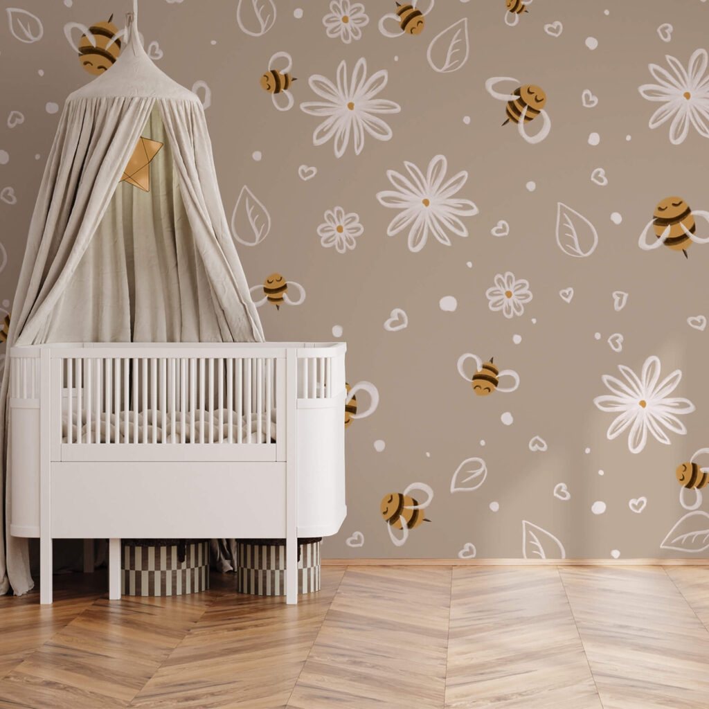 Vzor včiel a kvetov Vzor včiel a kvetov