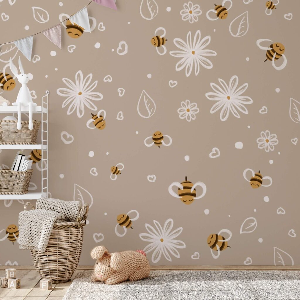 Vzor včiel a kvetov Vzor včiel a kvetov