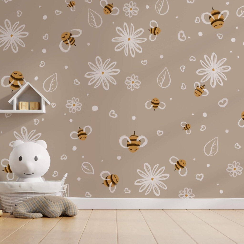 Vzor včiel a kvetov Vzor včiel a kvetov