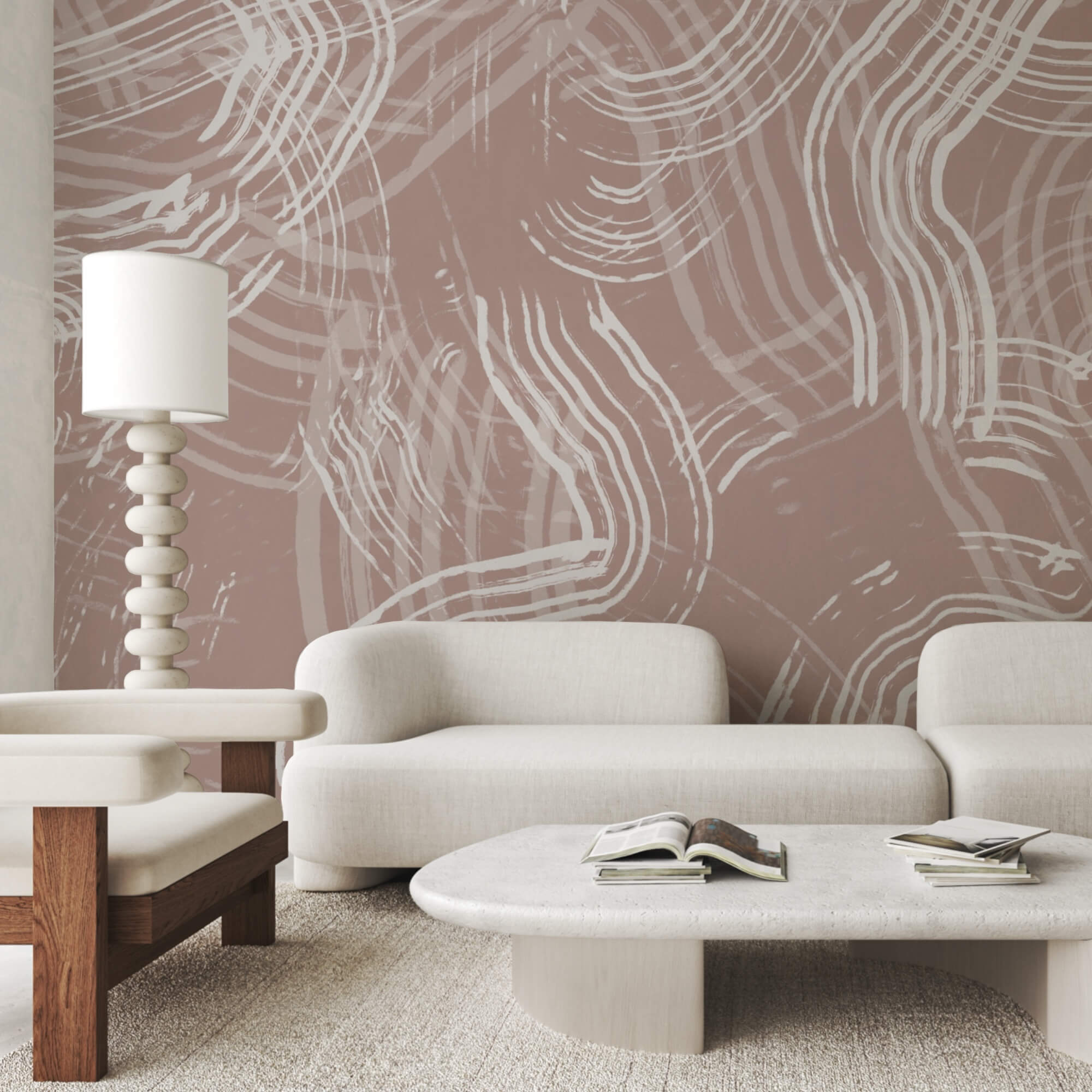 Biele čiary na ružovom pozadí Biele čiary na ružovom pozadí