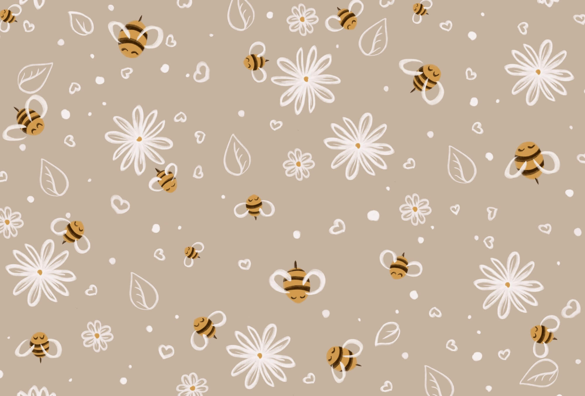 Pattern of bees and flowers Pattern of bees and flowers