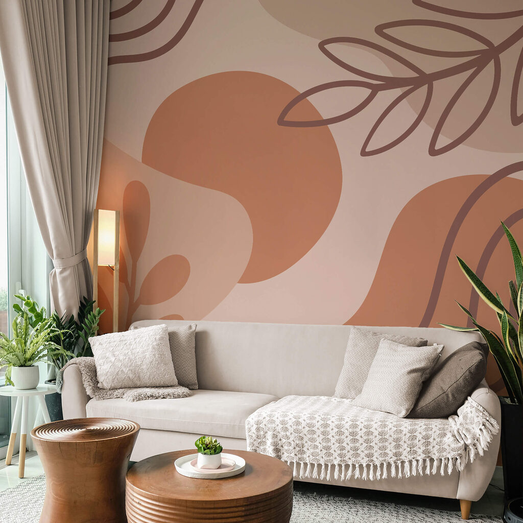 Abstraktné tvary v zemitých tónoch