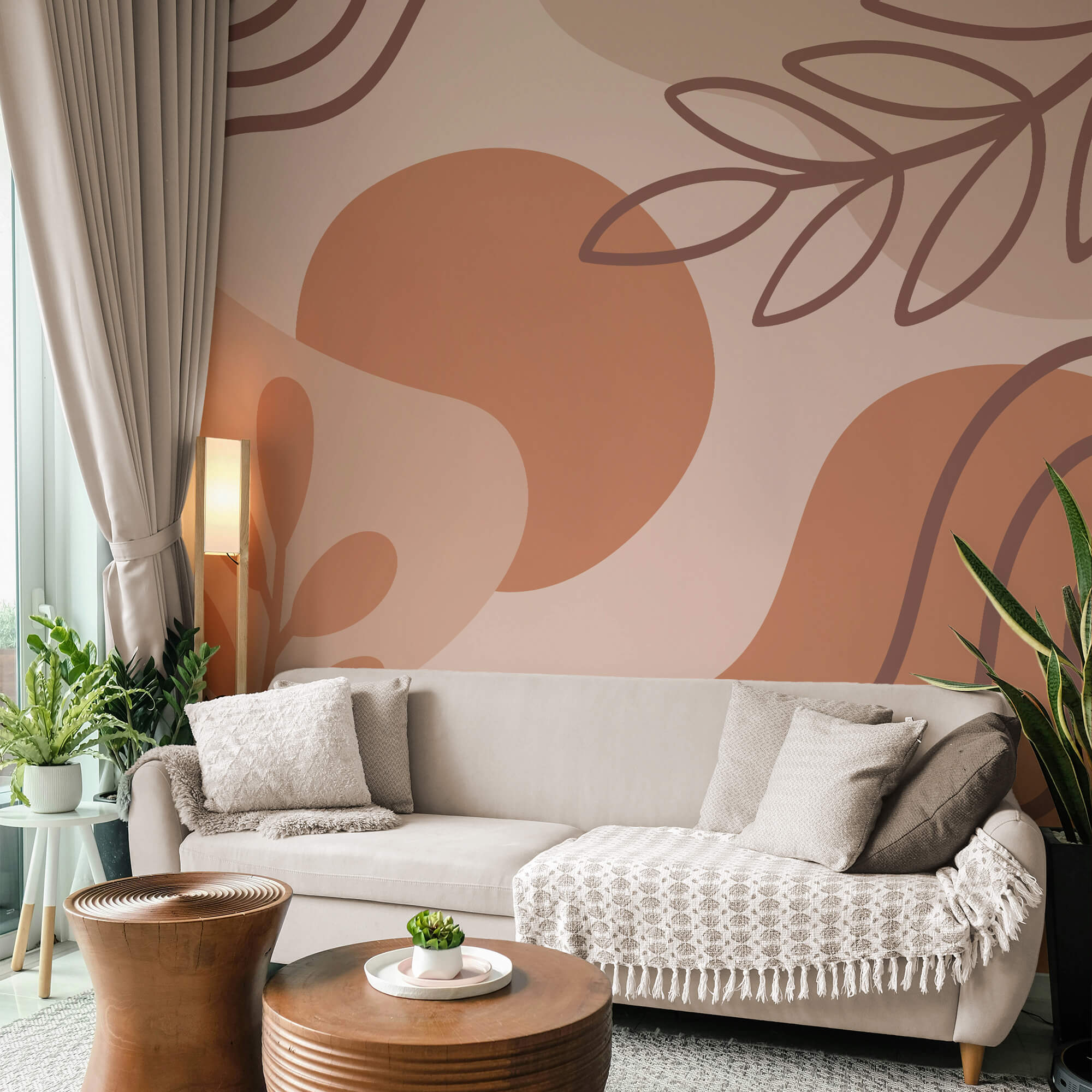 Abstraktné tvary v zemitých tónoch