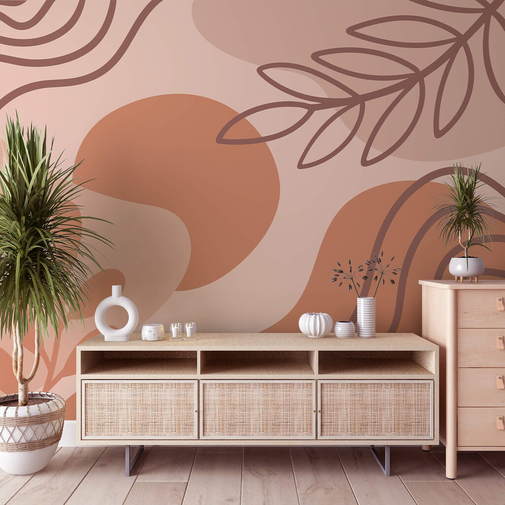 Abstraktné tvary v zemitých tónoch