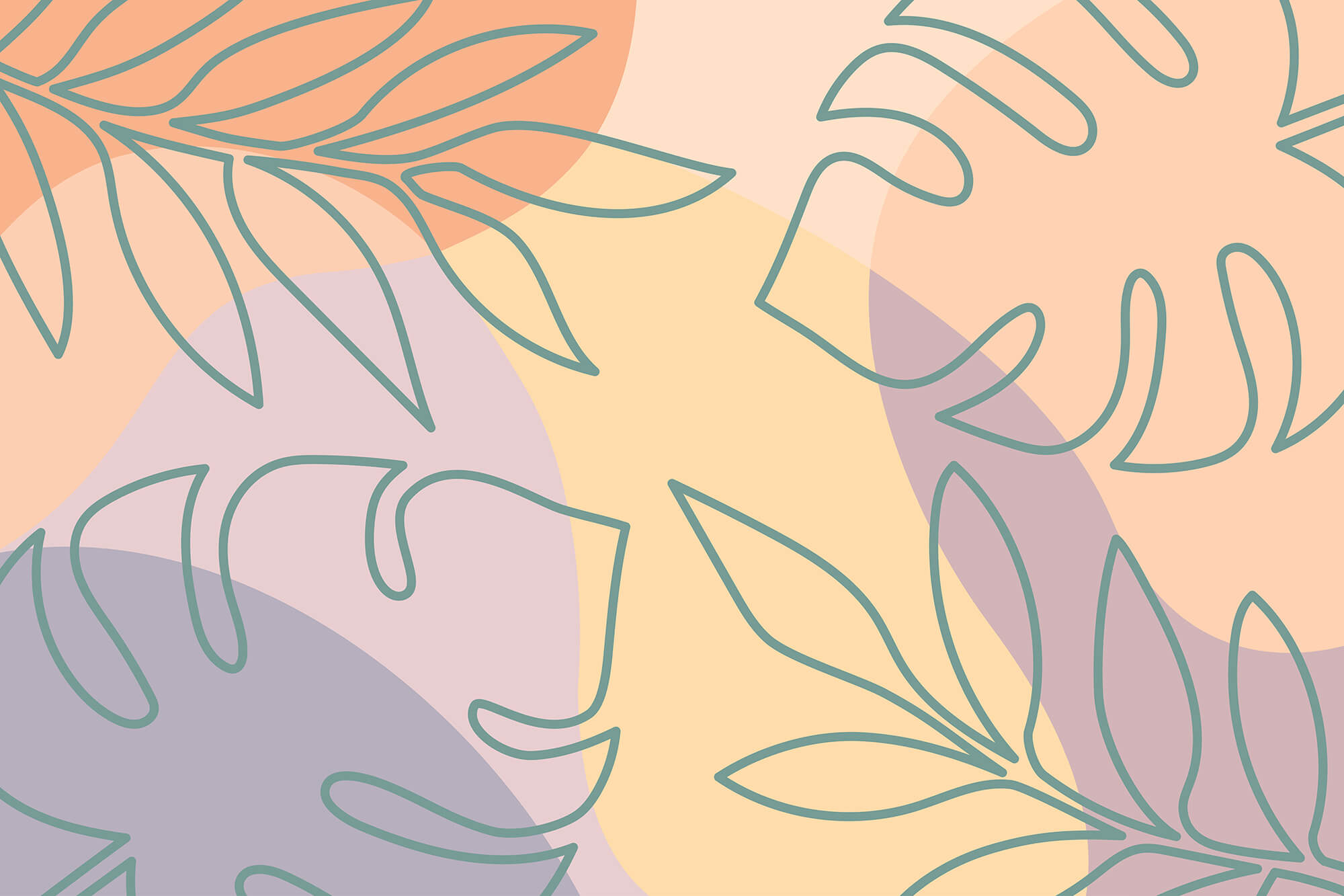 Pattern of leaves on a colorful background Pattern of leaves on a colorful background