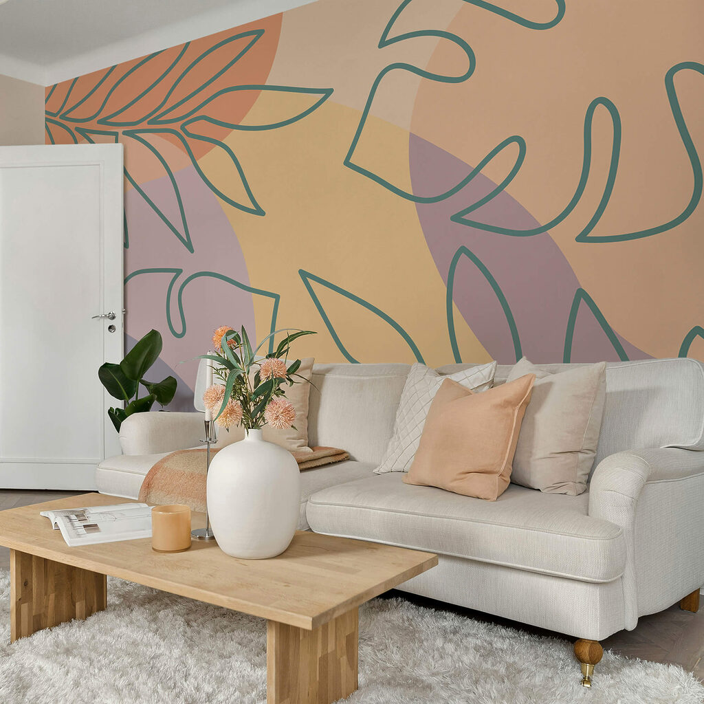 Vzor listov na farebnom pozadí Vzor listov na farebnom pozadí