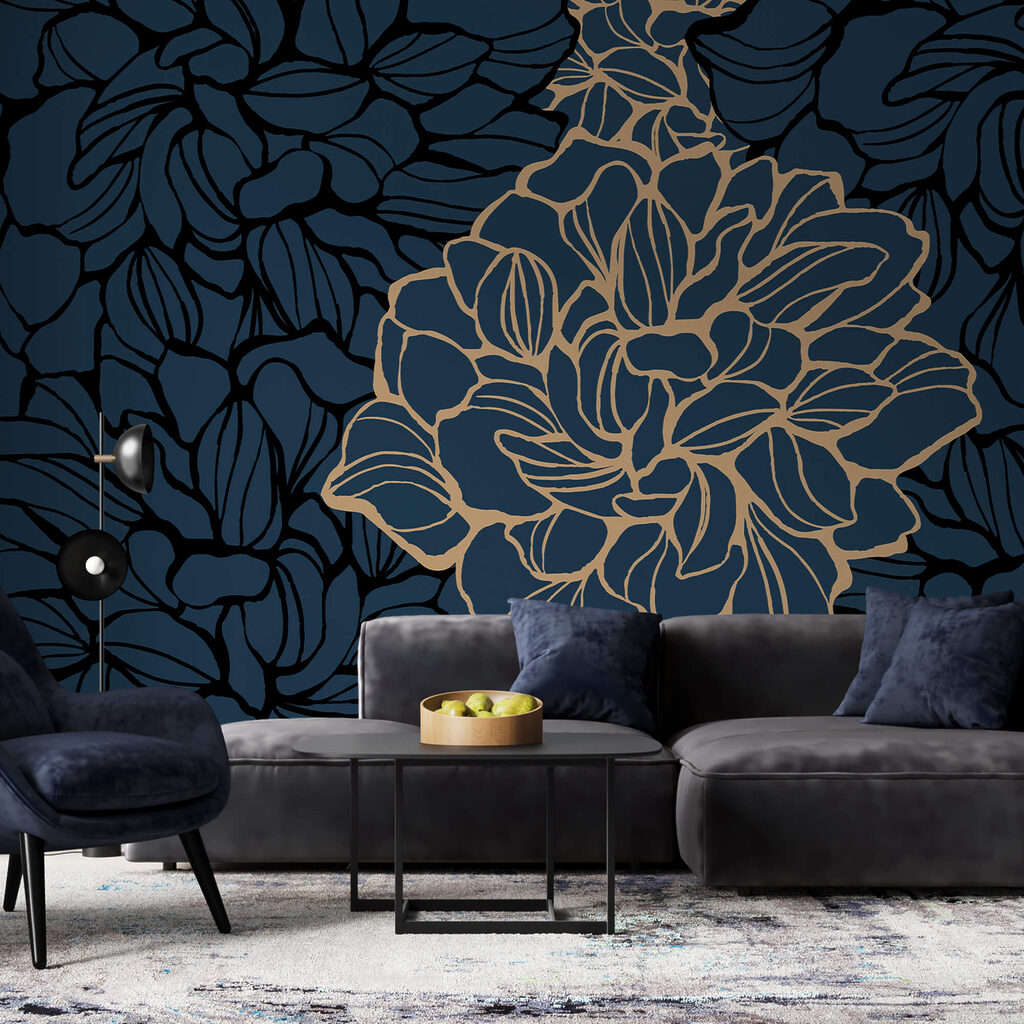 Výrazný kvetinový dizajn na tmavom pozadí Výrazný kvetinový dizajn na tmavom pozadí