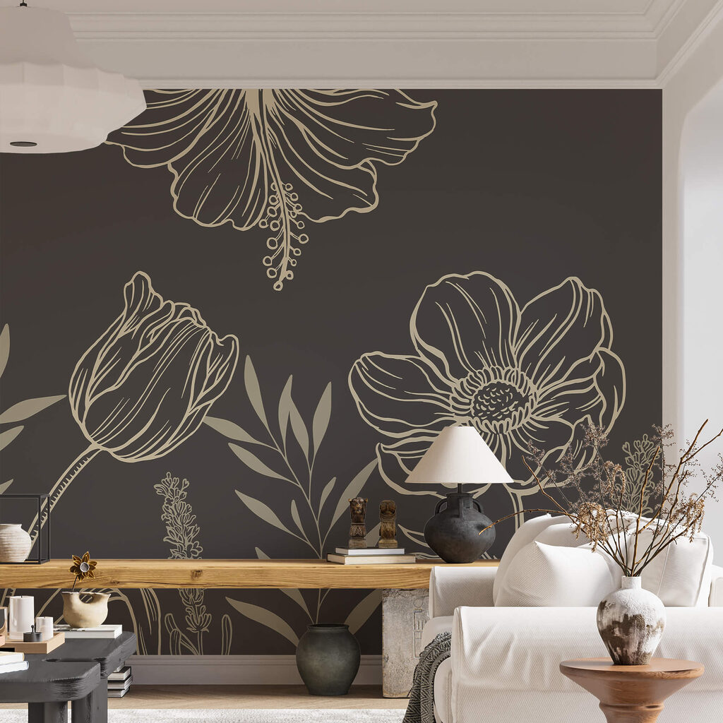 Jemný dizajn kvetinových línií Jemný dizajn kvetinových línií