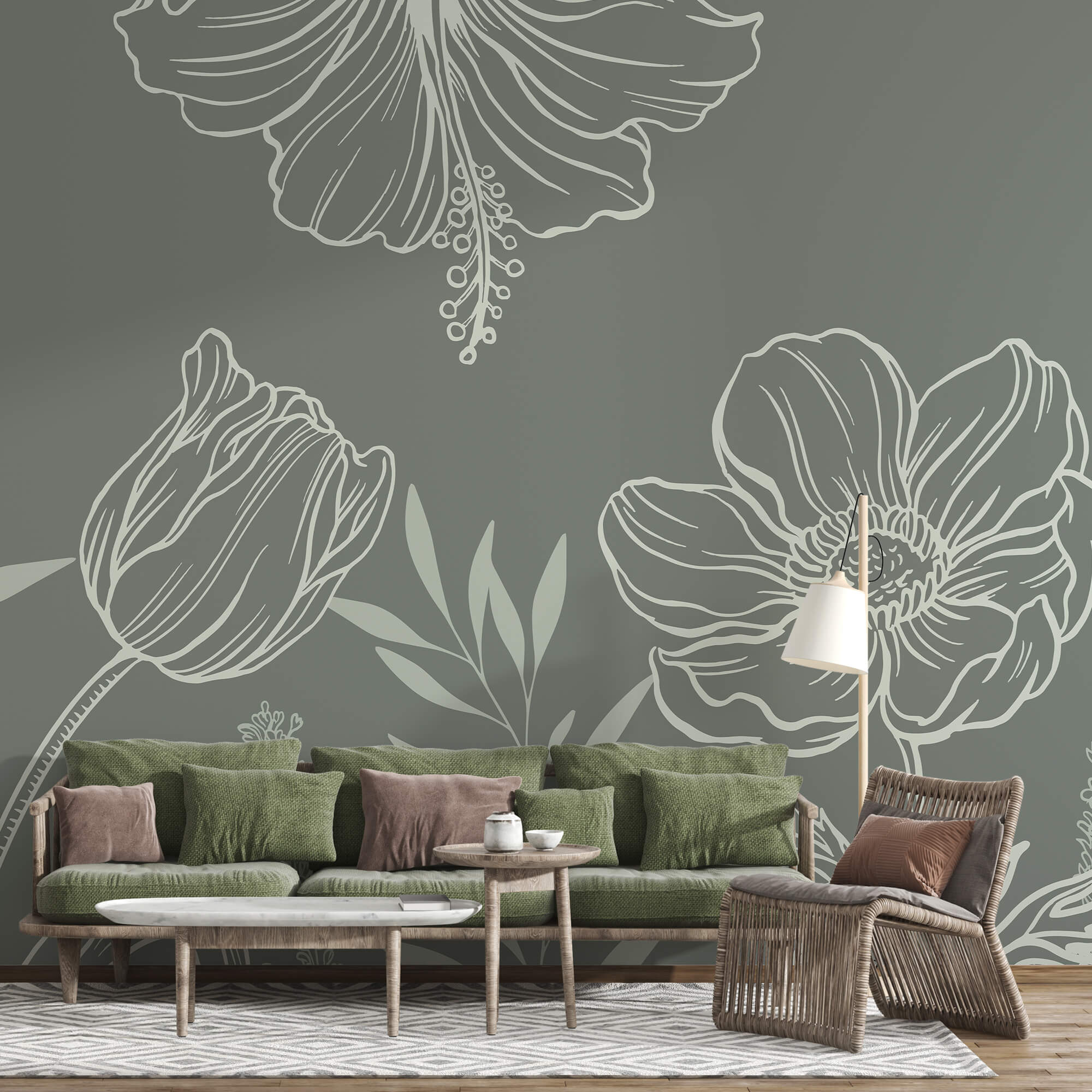 Jemné kvety na tlmenom pozadí