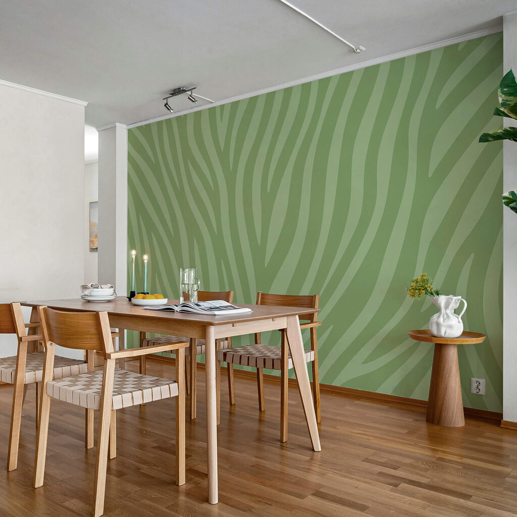 Zelená a biela zebra Zelená a biela zebra