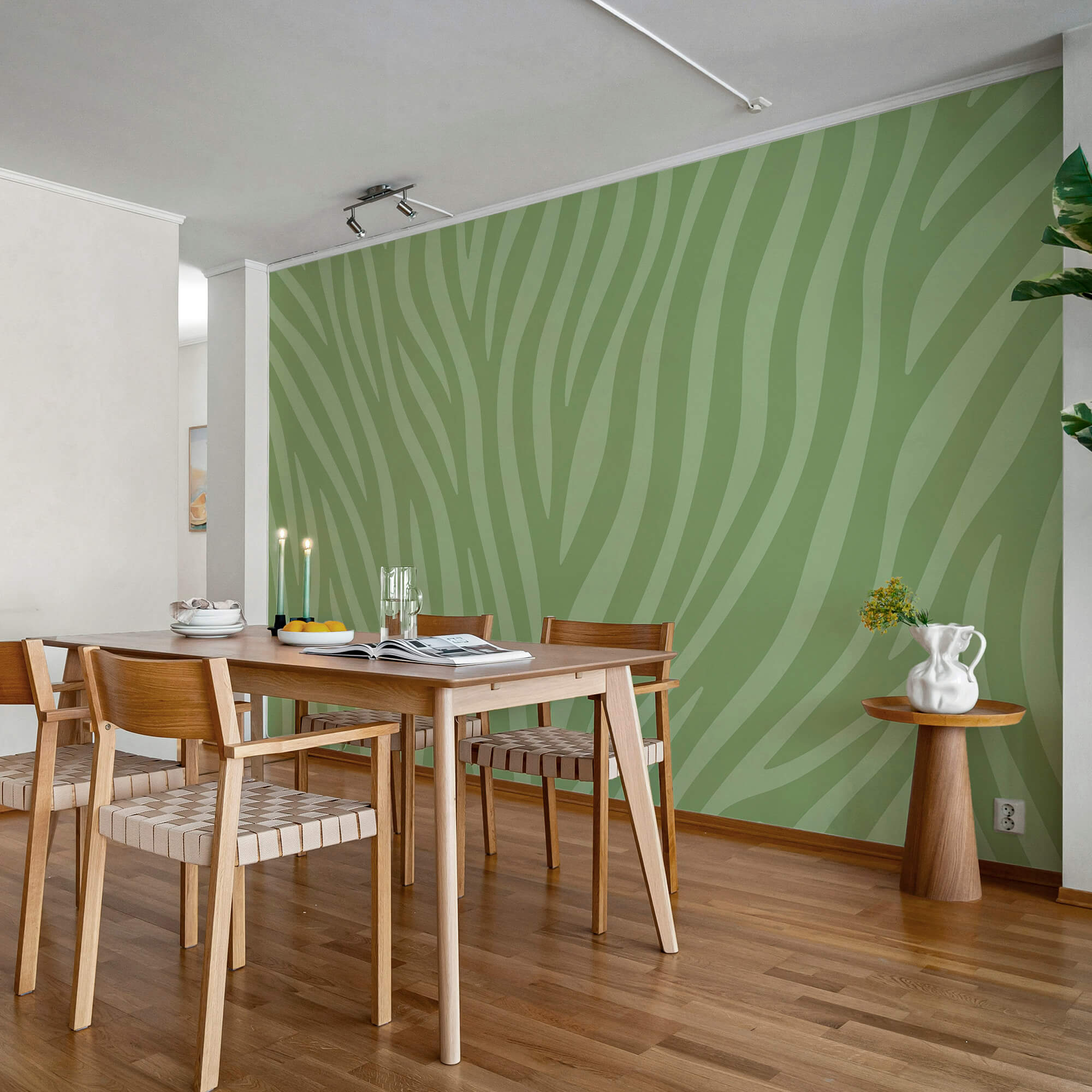 Zelená a biela zebra Zelená a biela zebra