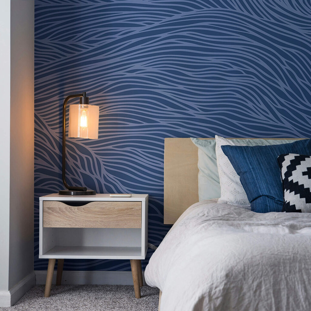 Modrý a biely zvlnený vzor