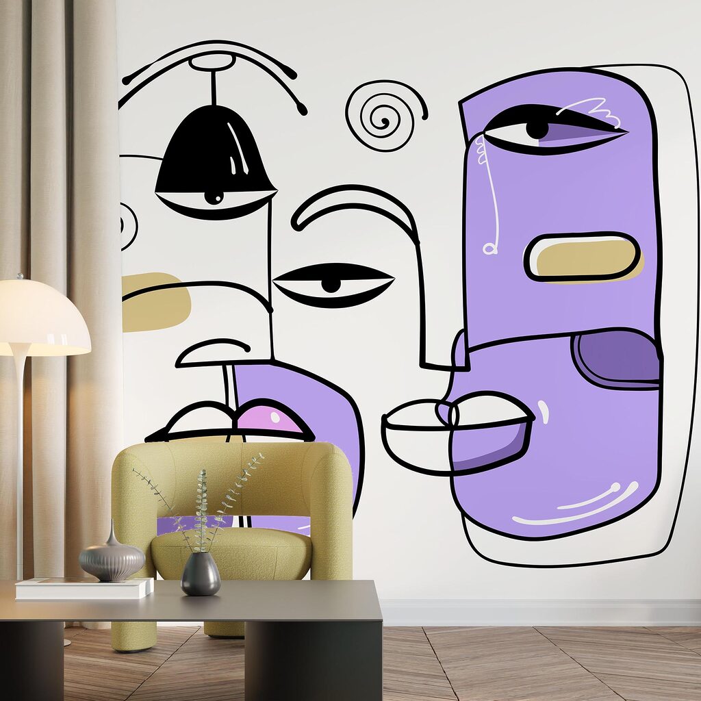 Skupina tvárí nakreslených rôznymi farbami