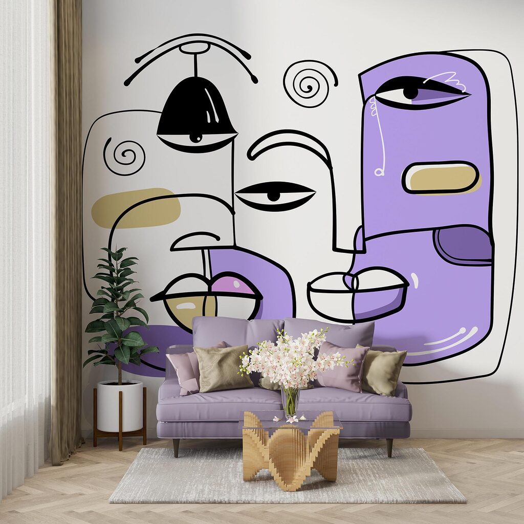 Skupina tvárí nakreslených rôznymi farbami