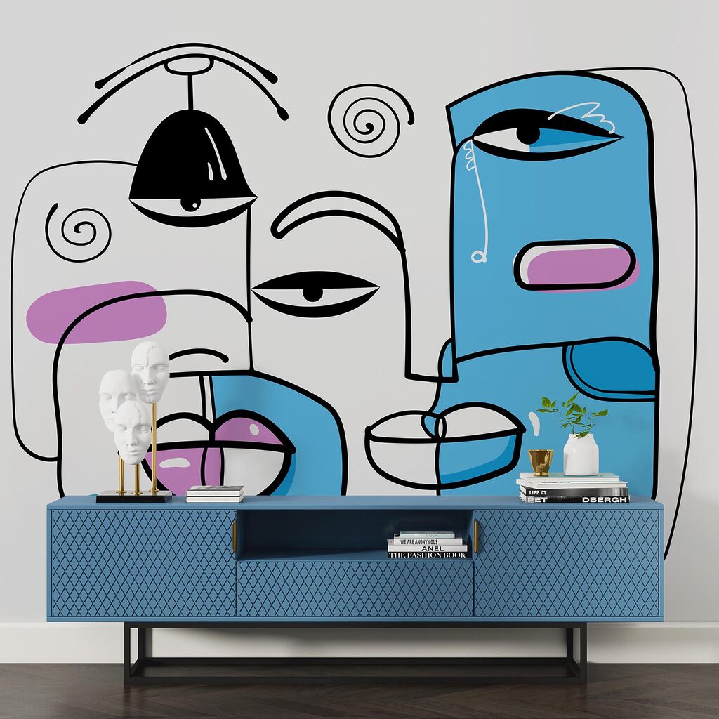 Skupina tvárí nakreslených na bielom pozadí