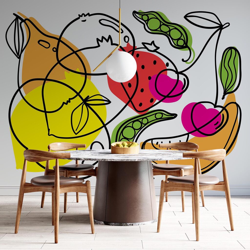 Kreslenie rôznych druhov ovocia a zeleniny