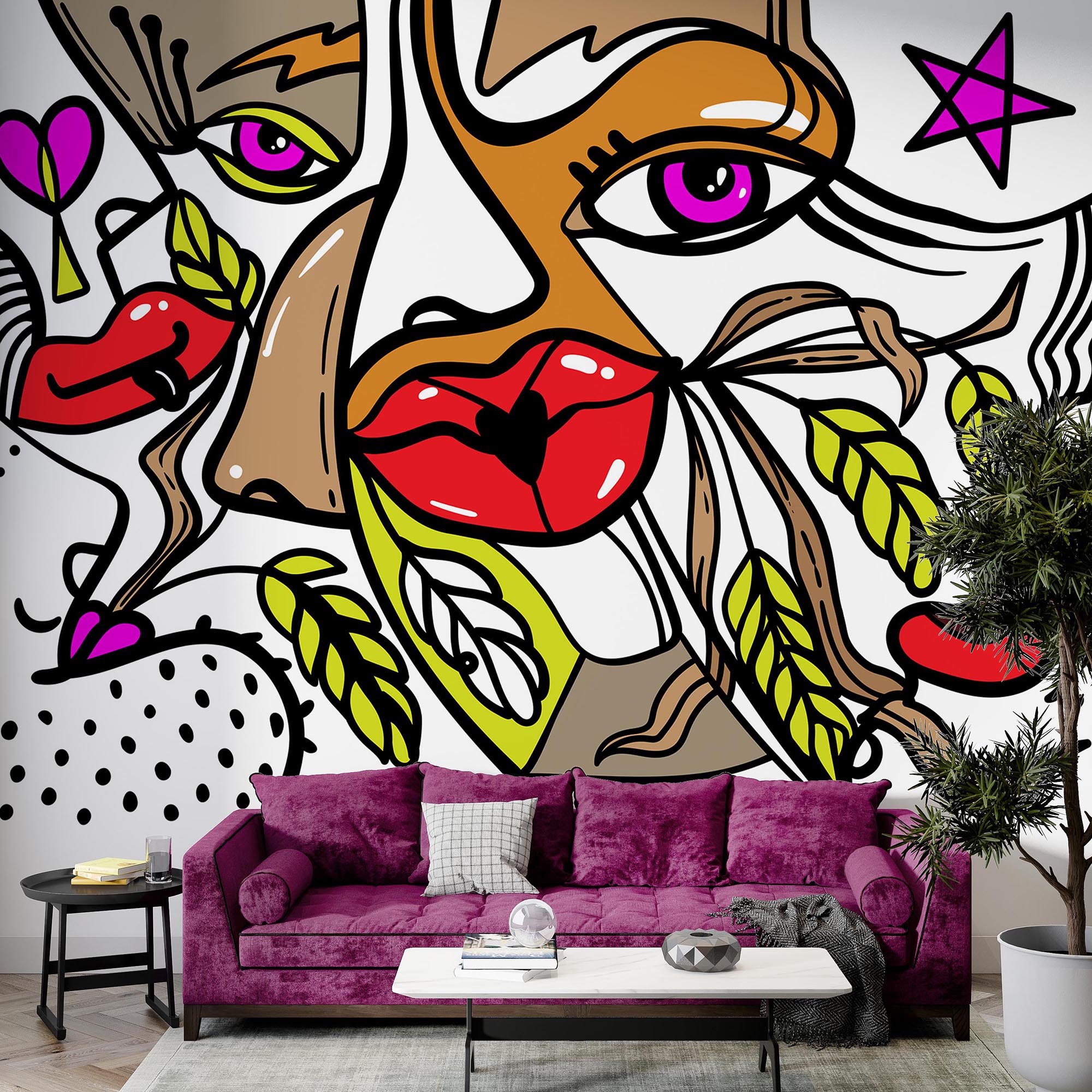 – Žiarivá tvár s výraznými vzormi