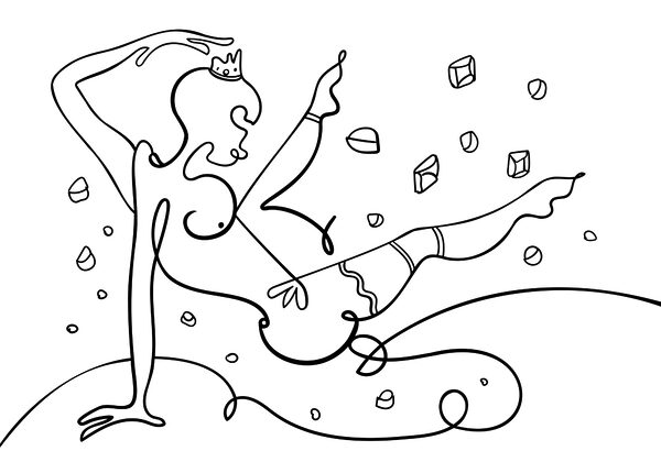 Wall murals Drawing of a woman dancing Wall murals Drawing of a woman dancing