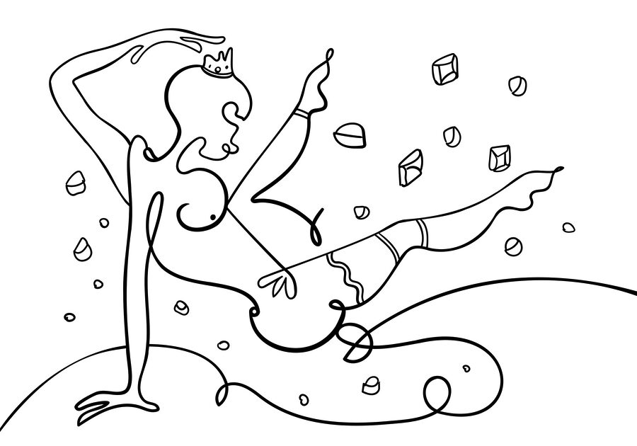 Wall murals Drawing of a woman dancing