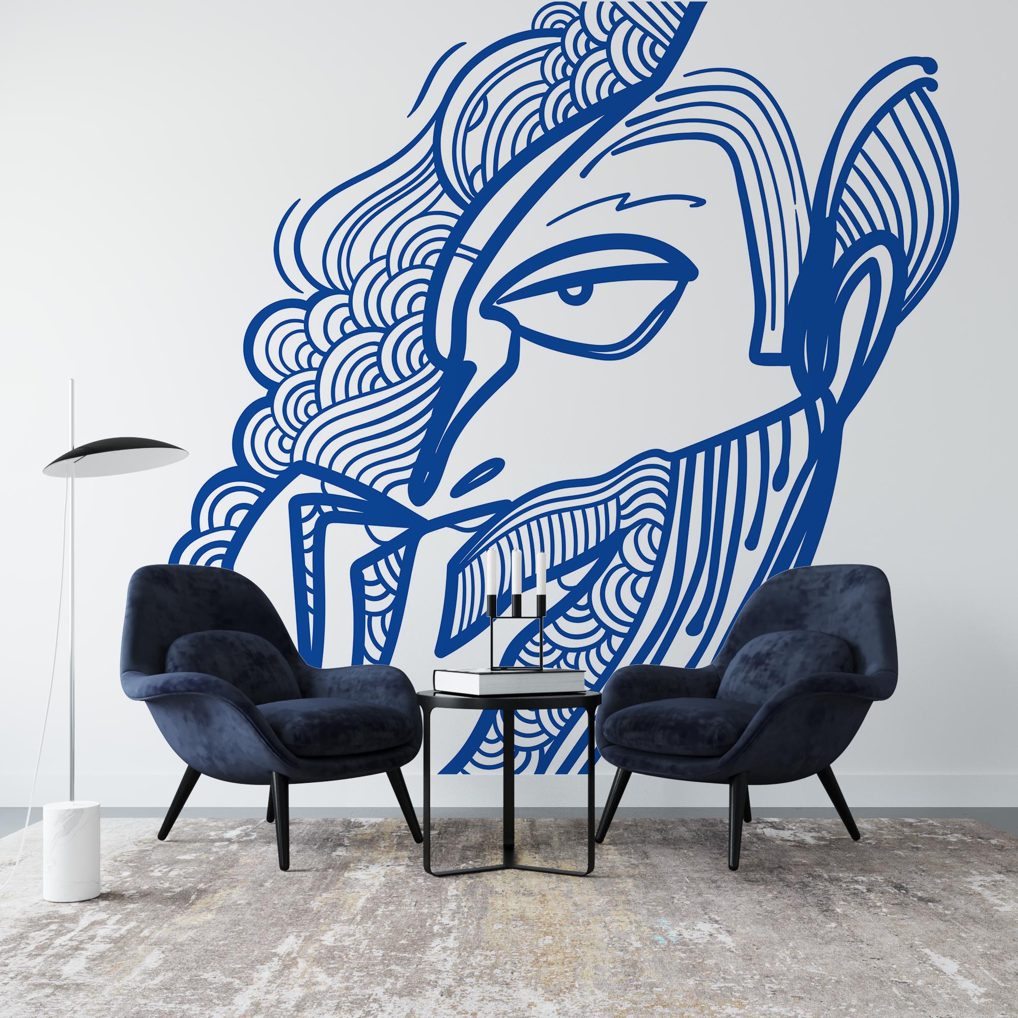 Kresba muža s rukou pri ústach