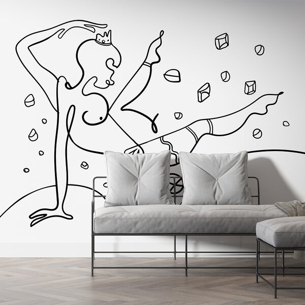 Wall murals Drawing of a woman dancing Wall murals Drawing of a woman dancing