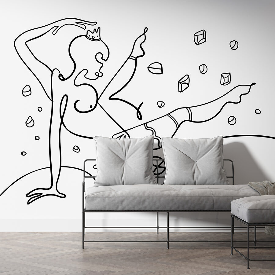 Wall murals Drawing of a woman dancing