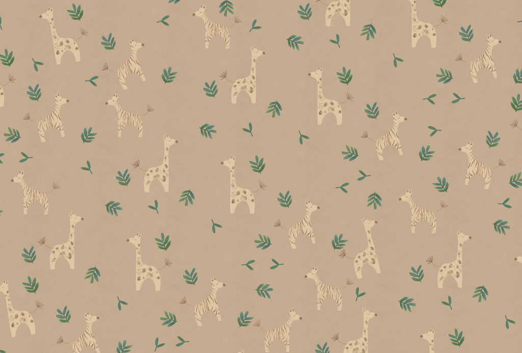 Pattern of giraffes and leaves Pattern of giraffes and leaves