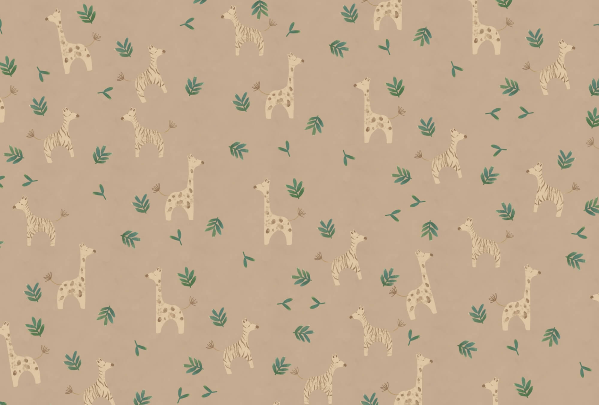 Pattern of giraffes and leaves Pattern of giraffes and leaves
