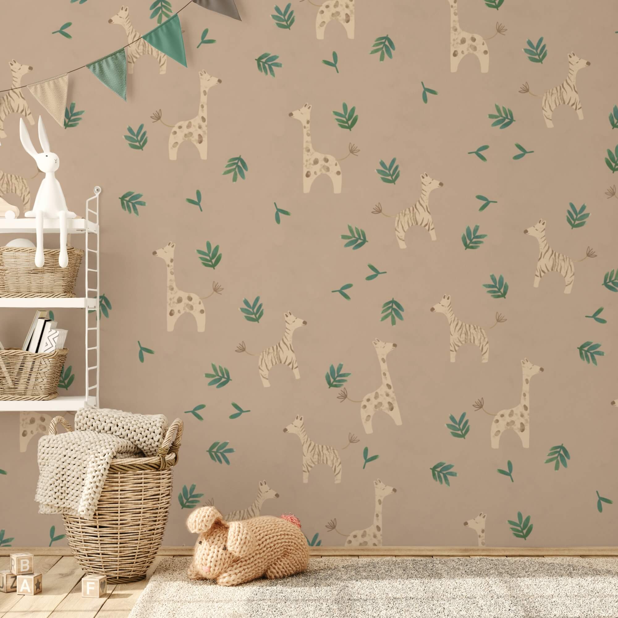 Vzor žirafy a listov Vzor žirafy a listov