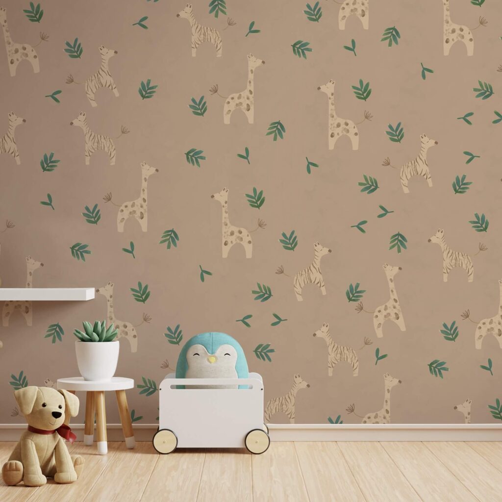 Vzor žirafy a listov Vzor žirafy a listov