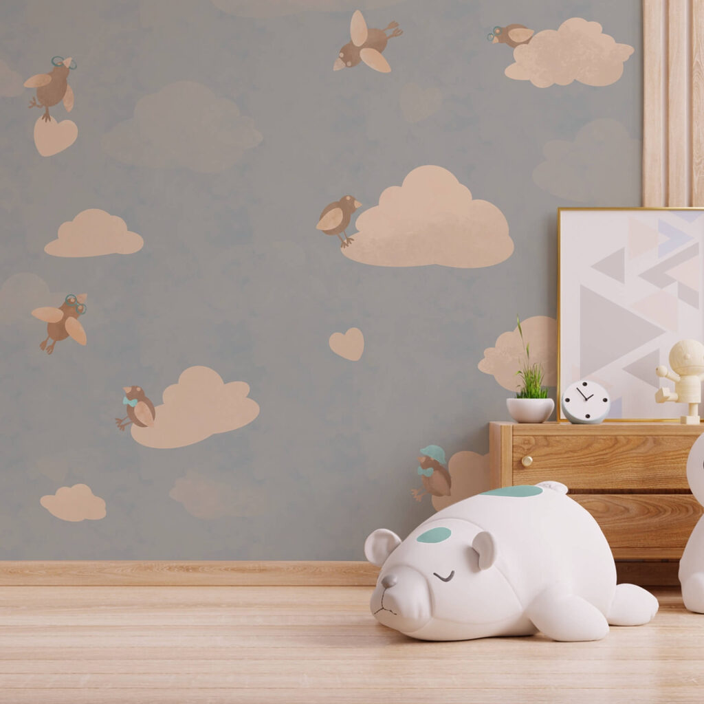 Vzor vtákov letiacich na oblohe