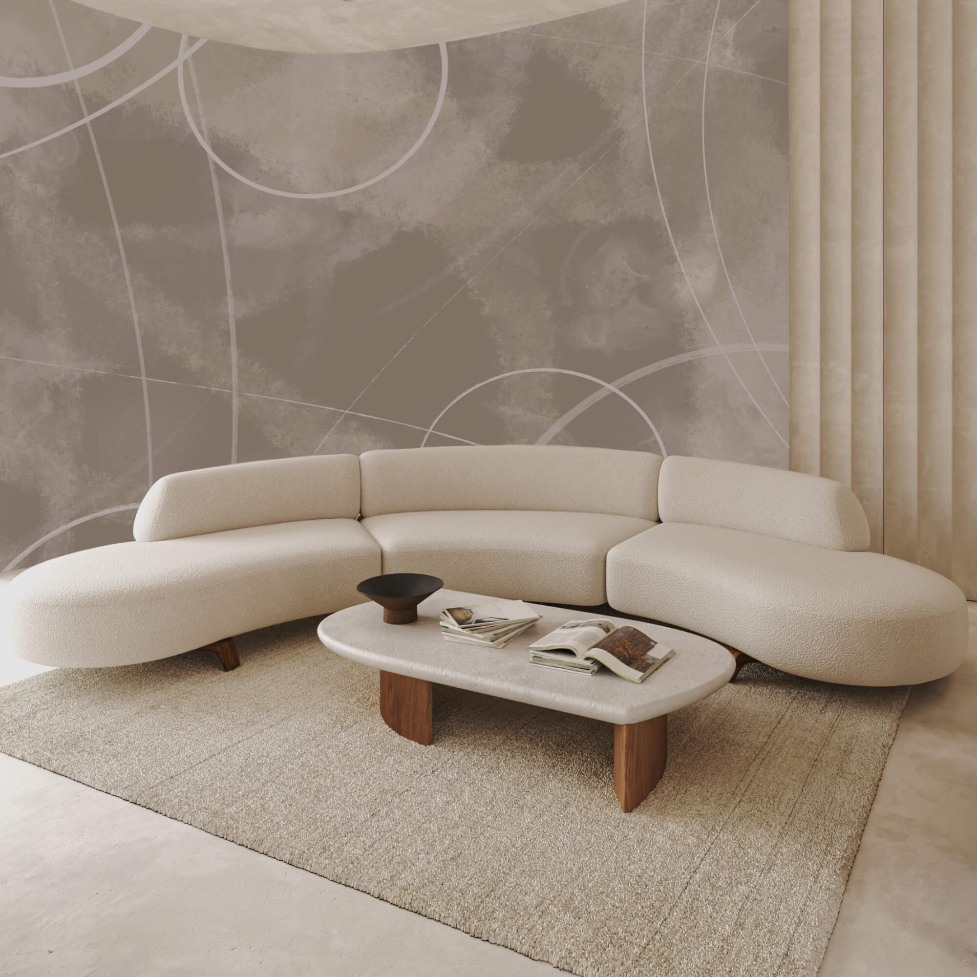 Hnedé pozadie s bielymi čiarami a kruhmi Hnedé pozadie s bielymi čiarami a kruhmi