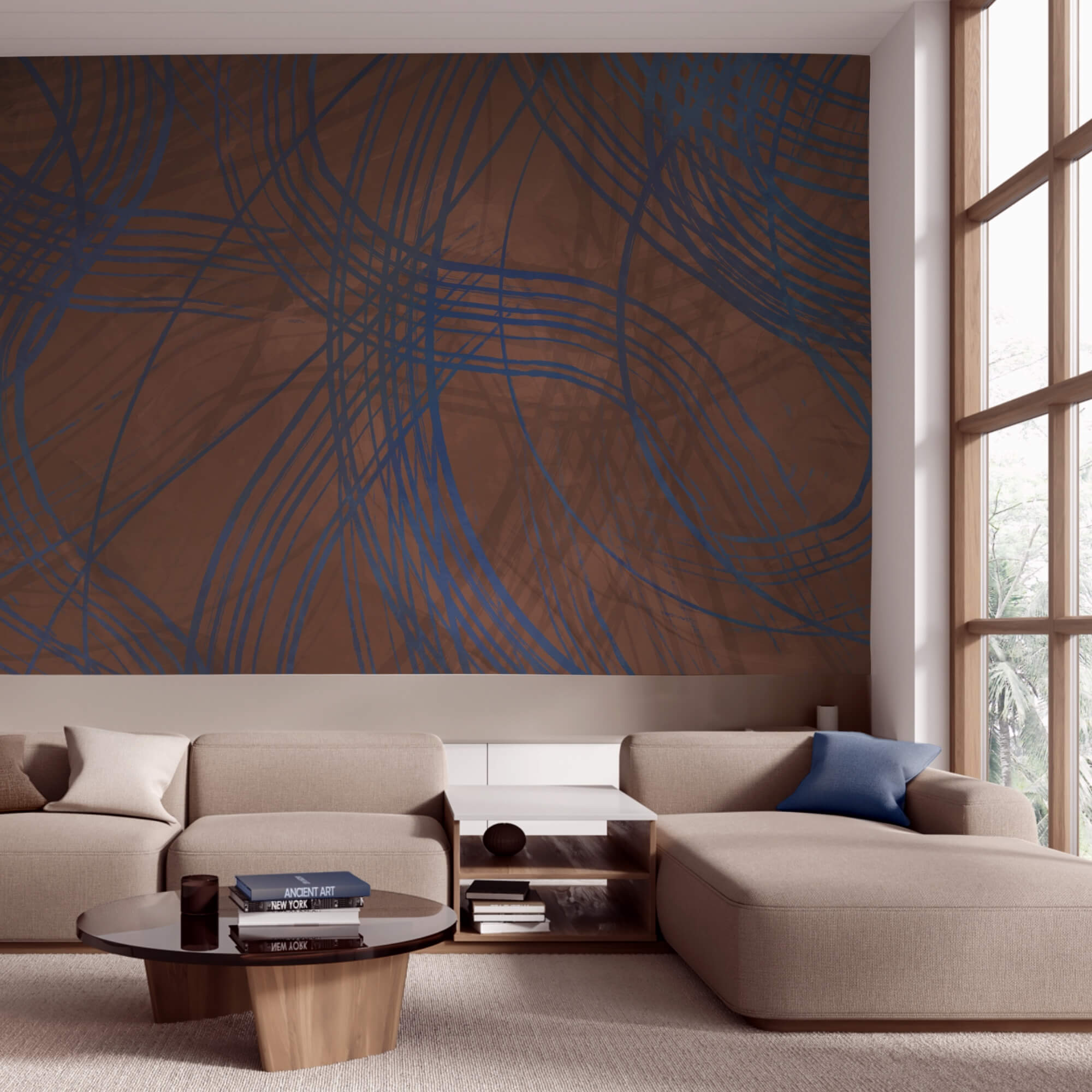 Hnedé a modré pozadie s čiarami Hnedé a modré pozadie s čiarami