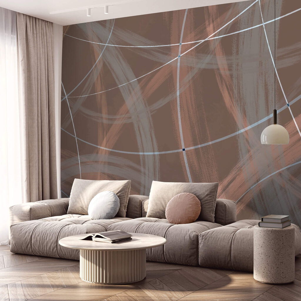 Hnedé a biele pozadie s čiarami a kruhmi