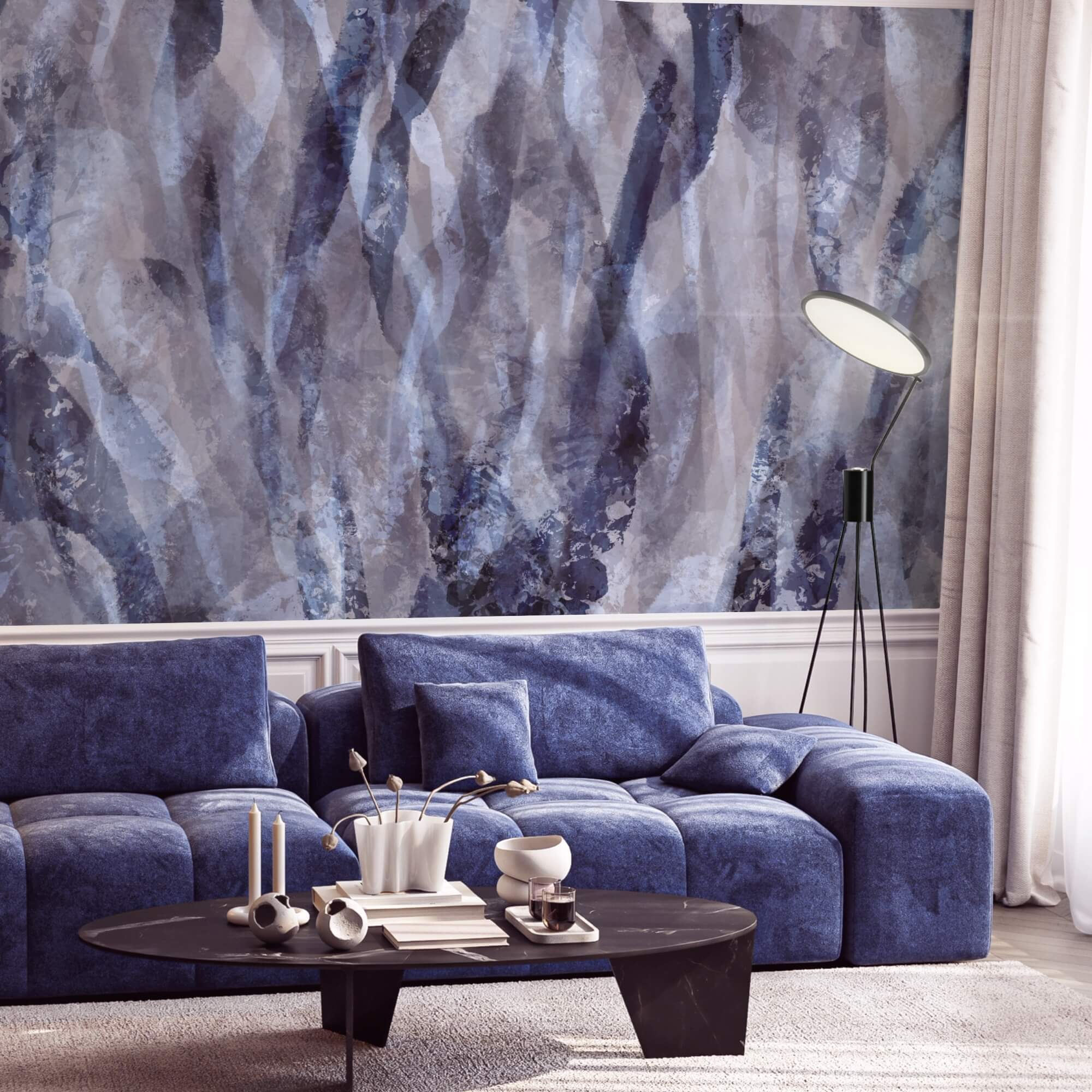 Víriace vlny jemných farebných odtieňov