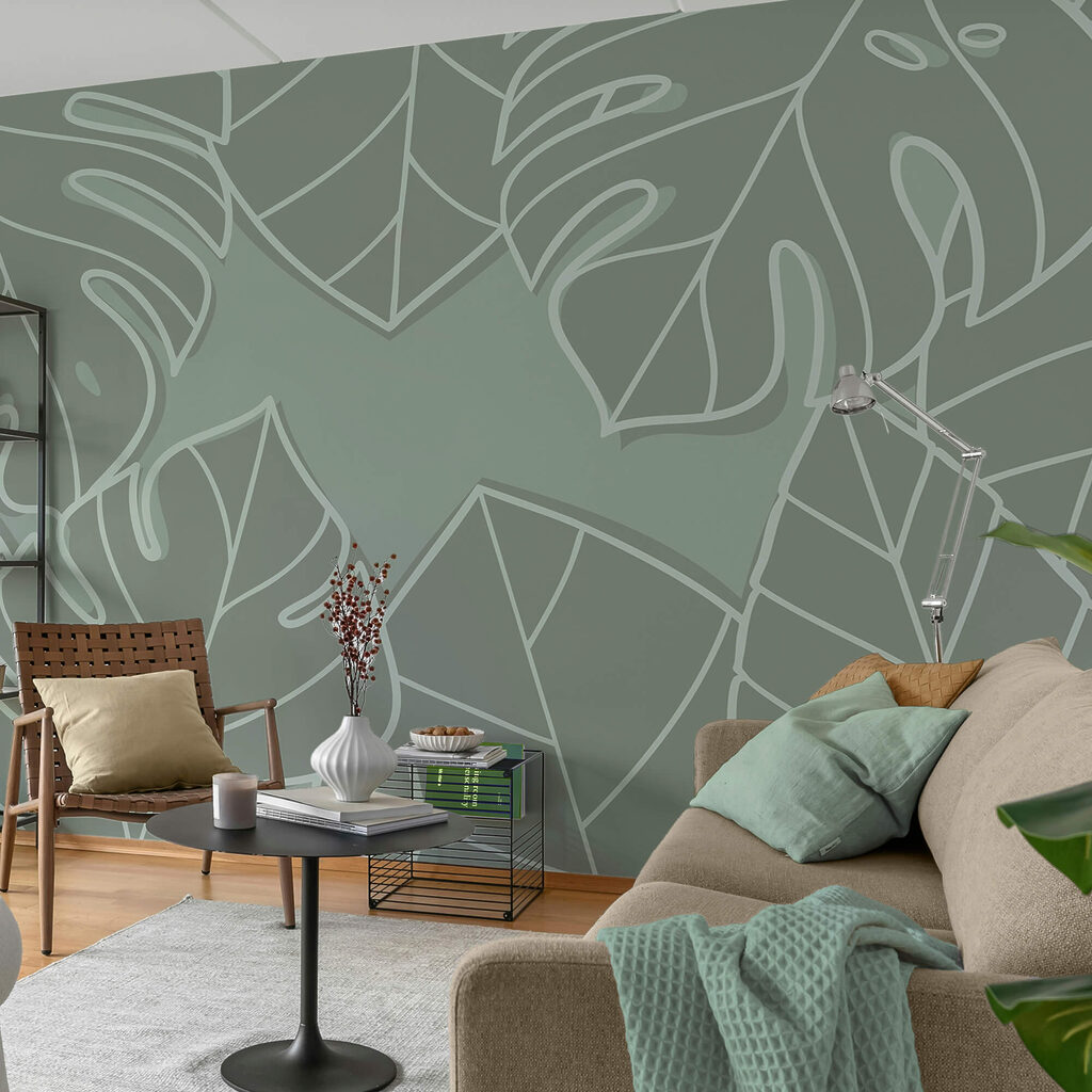 Skupina listov na sivom pozadí