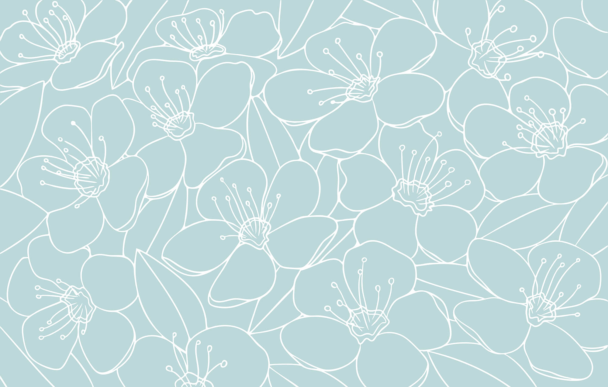 Pattern of flowers on a blue background Pattern of flowers on a blue background