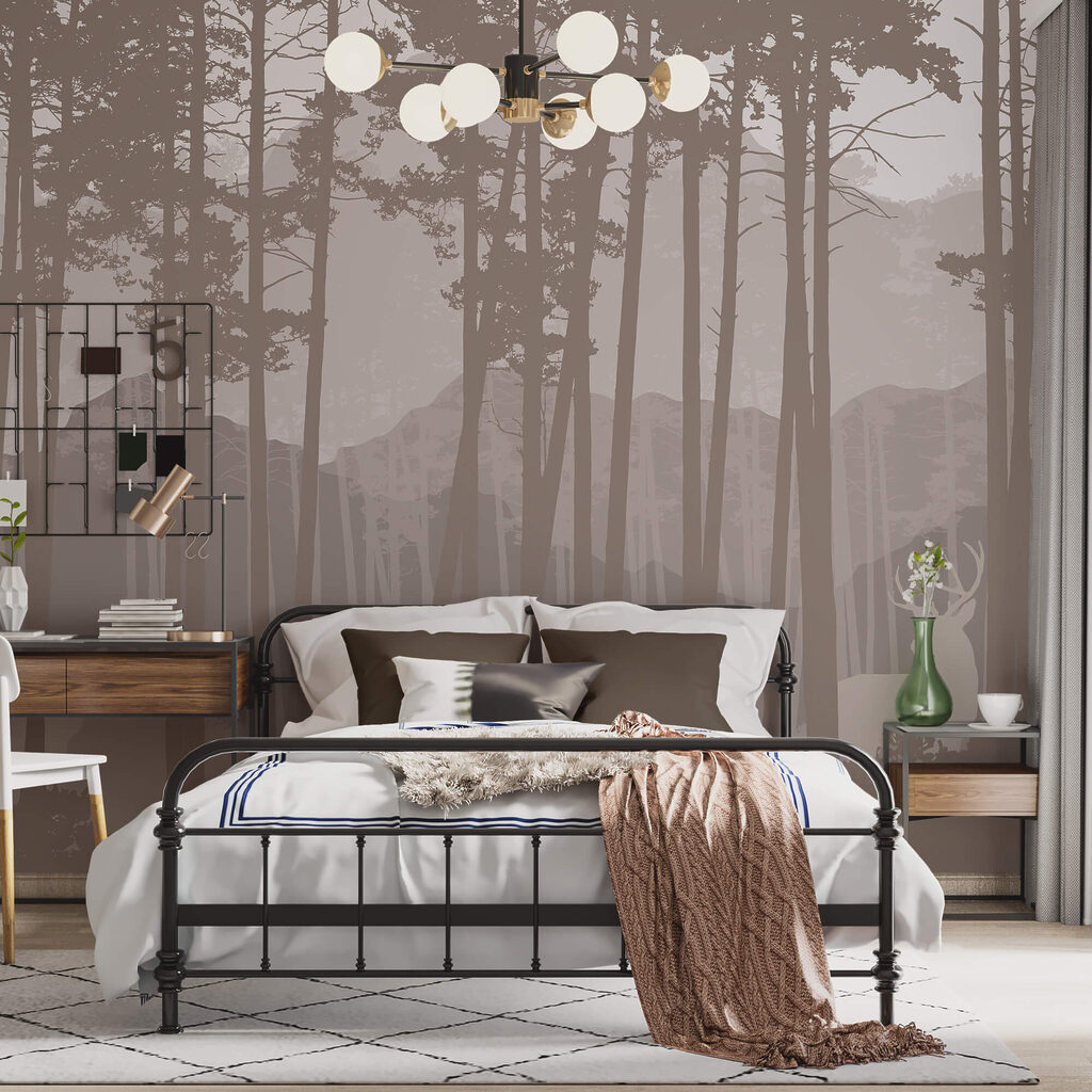 Skupina jeleňov v lese