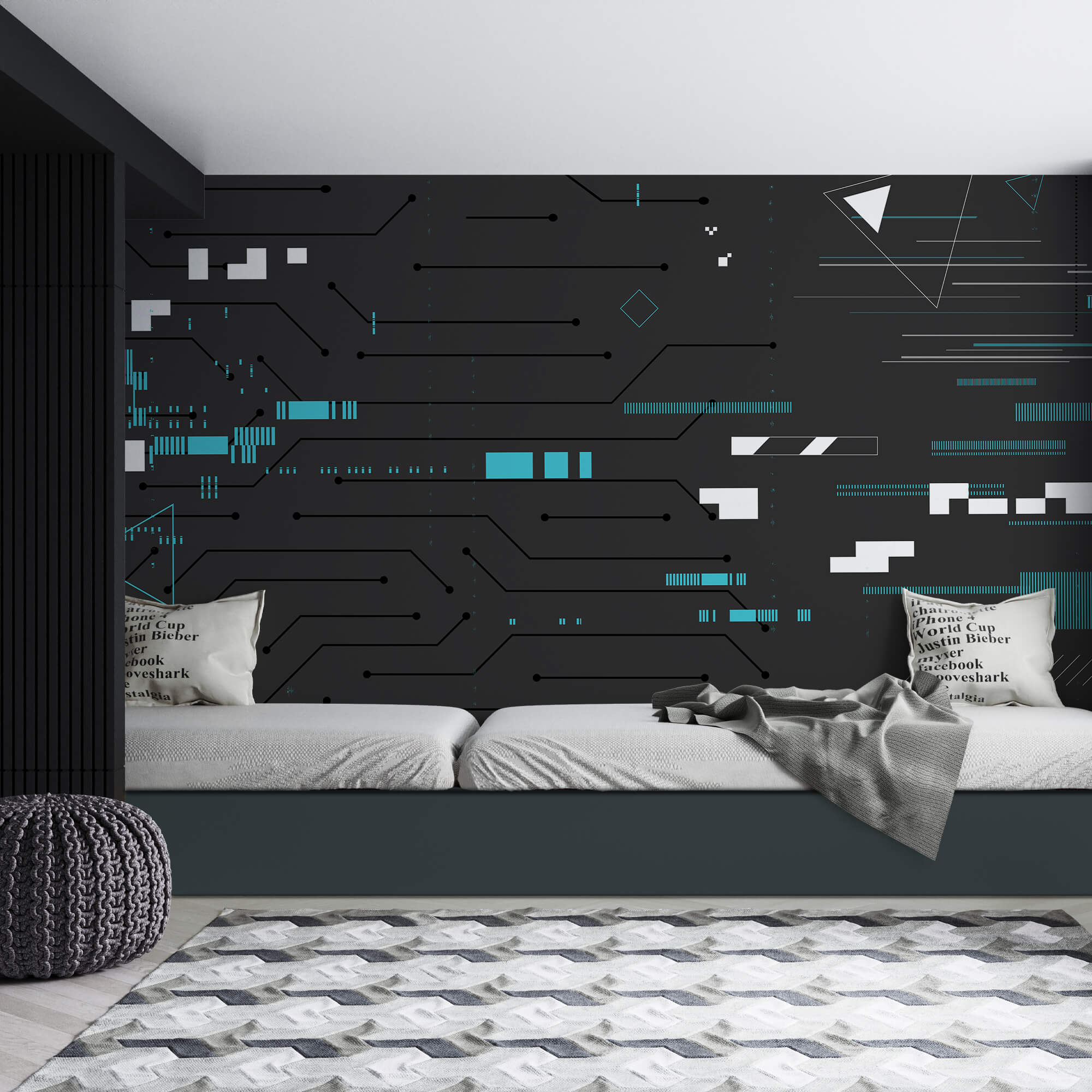 Čierne pozadie s mnohými čiarami a bodkami Čierne pozadie s mnohými čiarami a bodkami