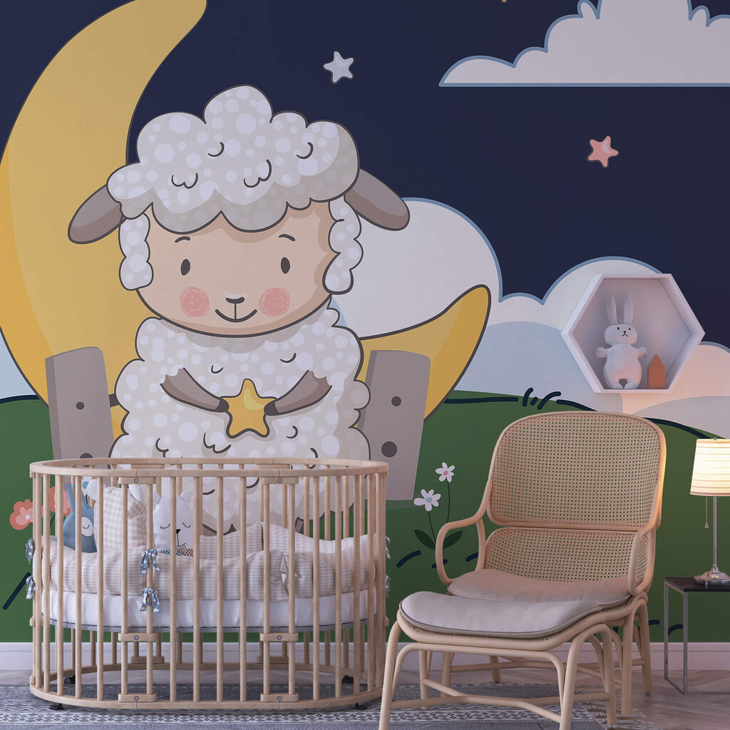 Karikatúra ovce držiacej hviezdu Karikatúra ovce držiacej hviezdu