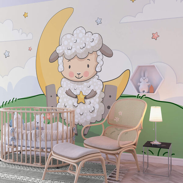 Karikatúra ovce držiacej hviezdu Karikatúra ovce držiacej hviezdu