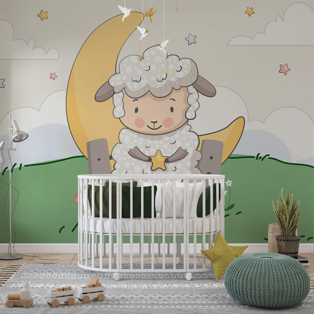 Karikatúra ovce držiacej hviezdu Karikatúra ovce držiacej hviezdu