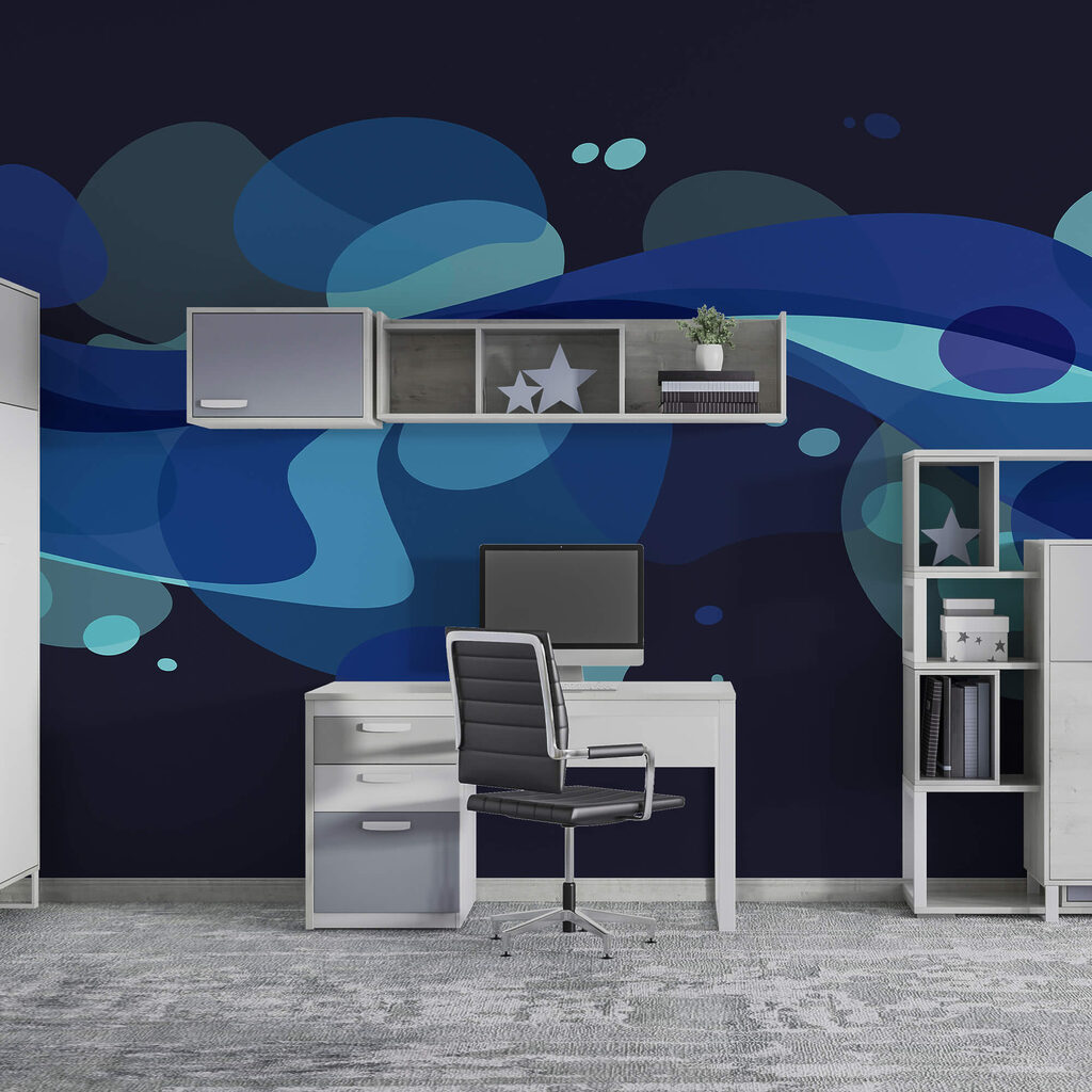 Modrý a biely vírivý dizajn Modrý a biely vírivý dizajn