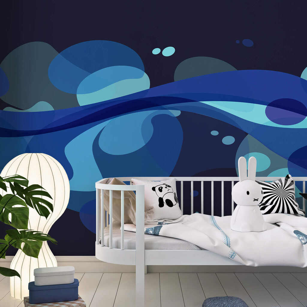 Modrý a biely vírivý dizajn Modrý a biely vírivý dizajn