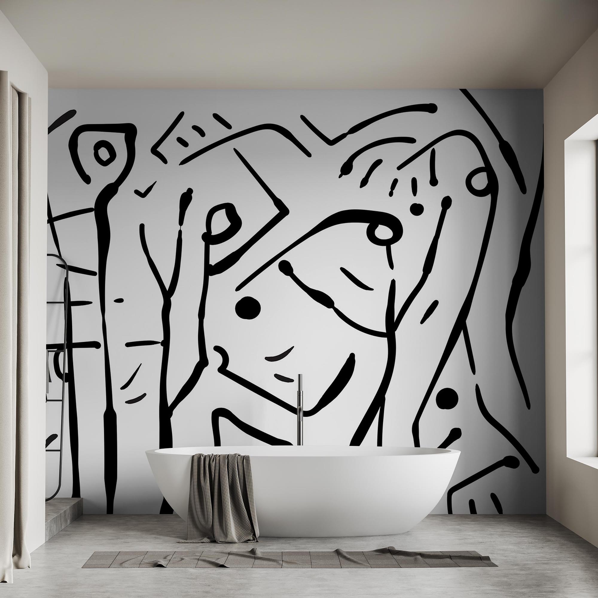 Čiernobiela kresba skupiny ľudí Čiernobiela kresba skupiny ľudí