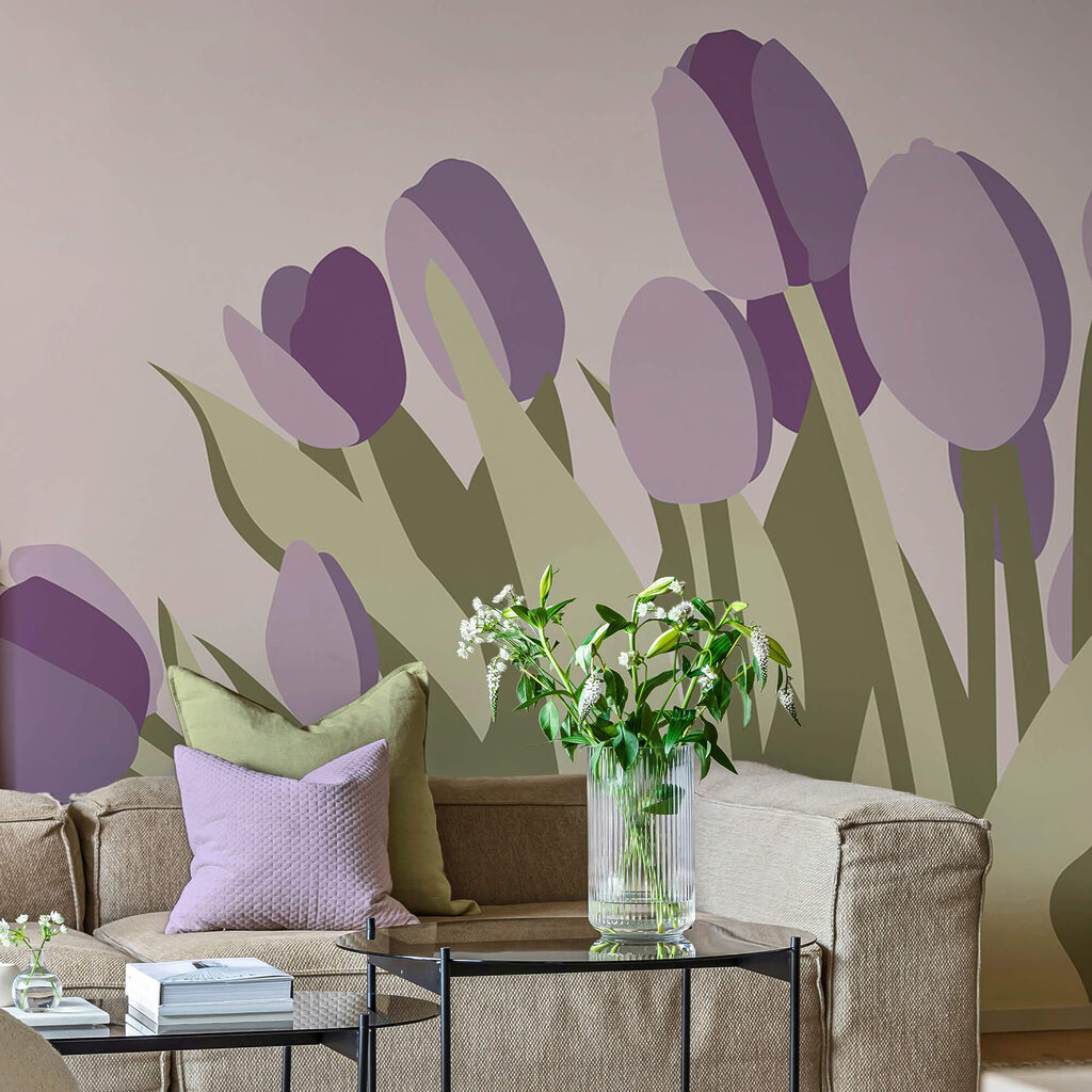 Zopár fialových tulipánov