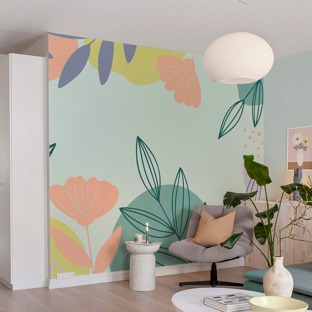 Farebný kvetinový vzor s listami Farebný kvetinový vzor s listami